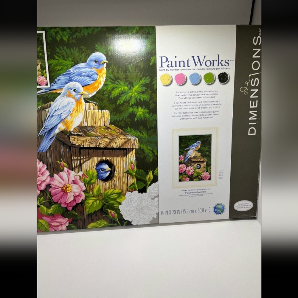 Dimensions Garden Bluebirds Paint by Numbers Kit, 14'' W x 20'' L
